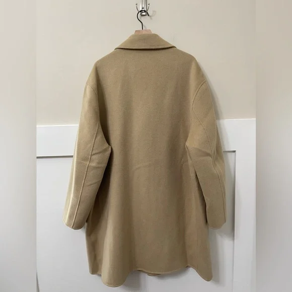Calvin Klein Tan Wool Blend Mid Trench Coat Size Large